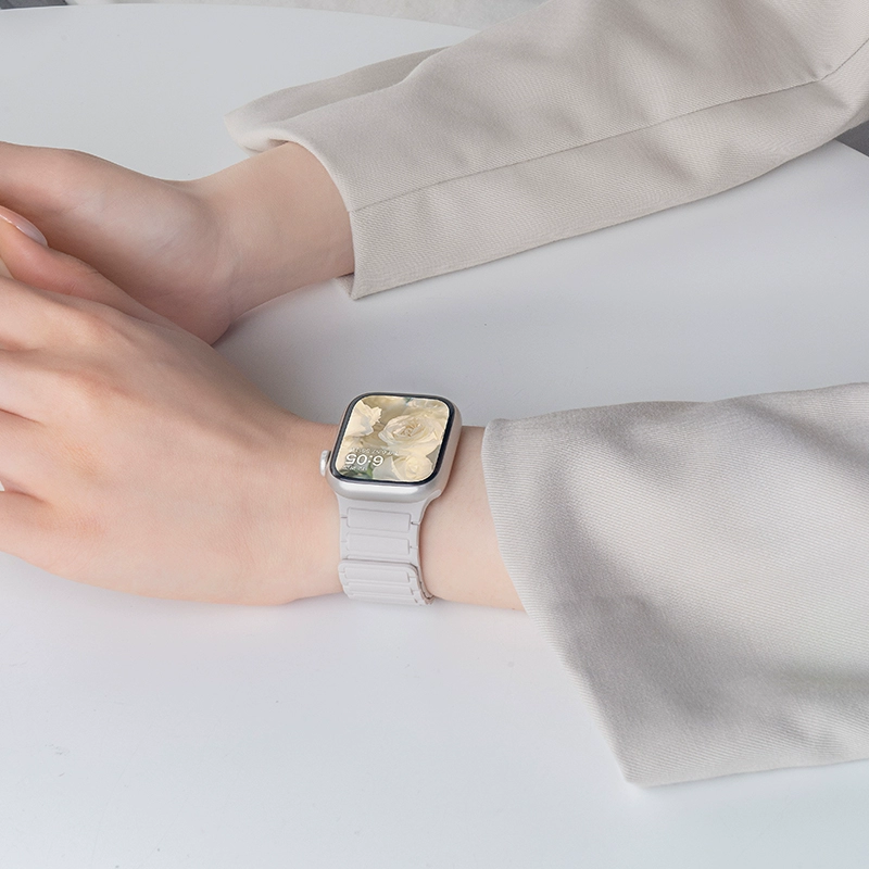 Подходит для Apple iwatchS10 силиконовый ремешок applewatch9/8/7/se магнитный ремешок для часов Ultra