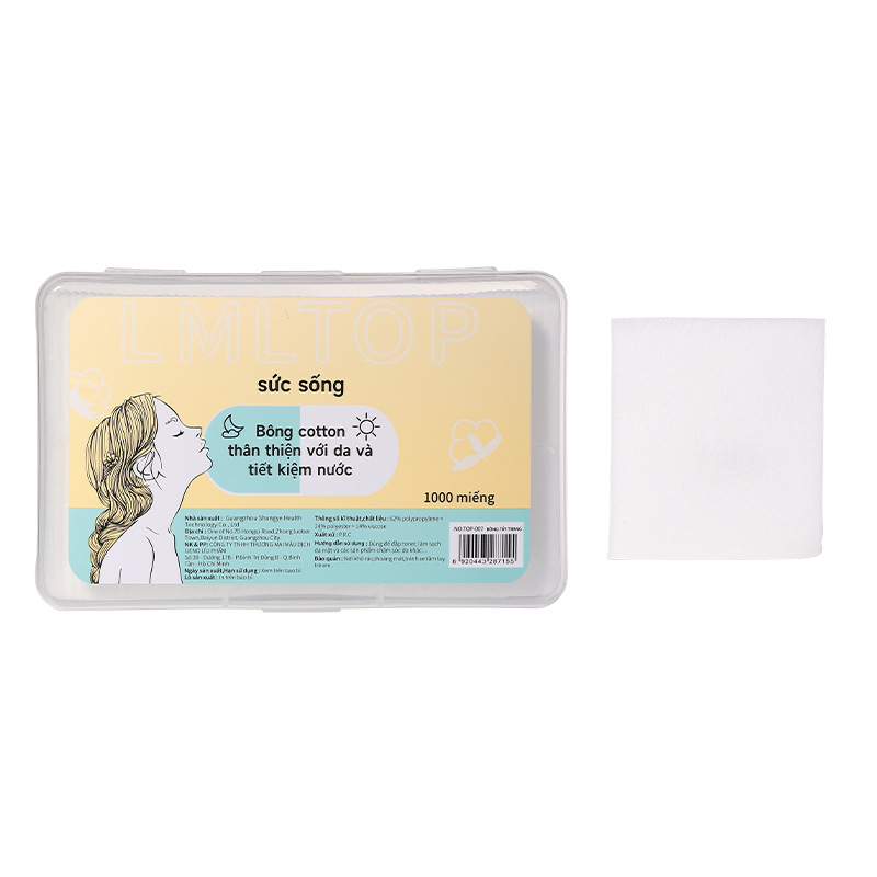 LMLTOP transfronterizo exclusivamente para VN delgado que ahorra agua compresa húmeda almohadilla de algodón desmaquillante no tejido hoja de algodón TOP-007