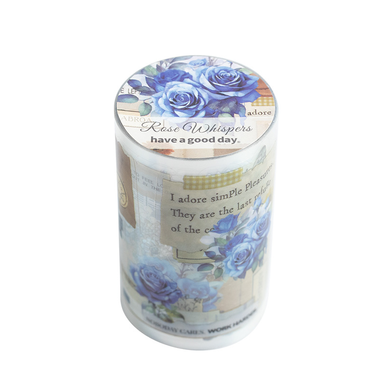 Hermoso día cinta de película de corte serie "Rose Talk" planta retro decoración de cuentas de mano collage de cuentas de mano