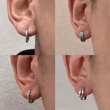 耳环男士素圈耳扣美式耳钉轻奢小众耳圈简约耳饰痞帅高级感耳饰男