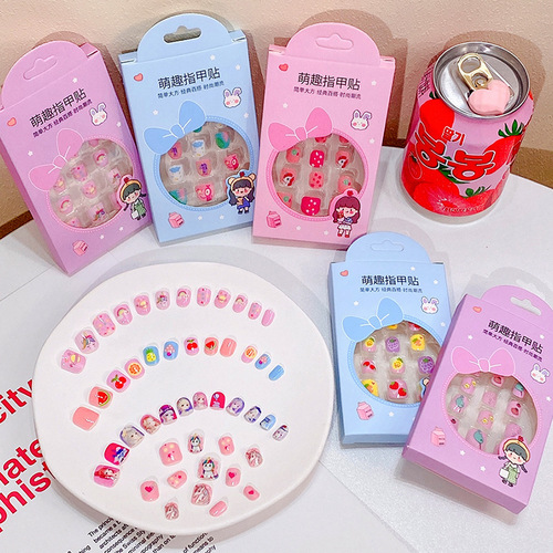 Children's fun environmentally friendly nail stickers cute girls waterproof removable safe non-toxic manicure little finger stickers for girls