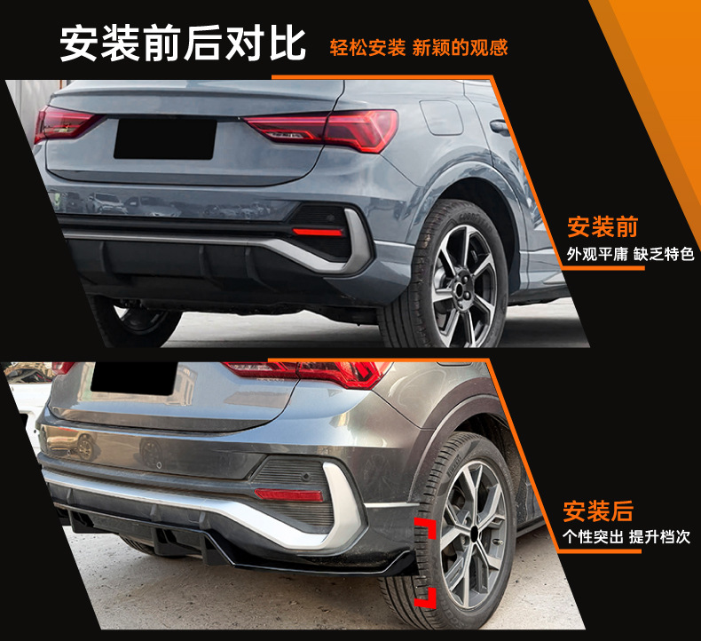 Suitable for Audi Q3 F3 Sportback 2019+ Rear Lip Spoiler Surround Cross-Border Modification