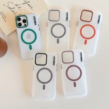 适用卡夫苹果iPhone16手机壳磨砂磁吸15新款彩色按键保护套肤感14