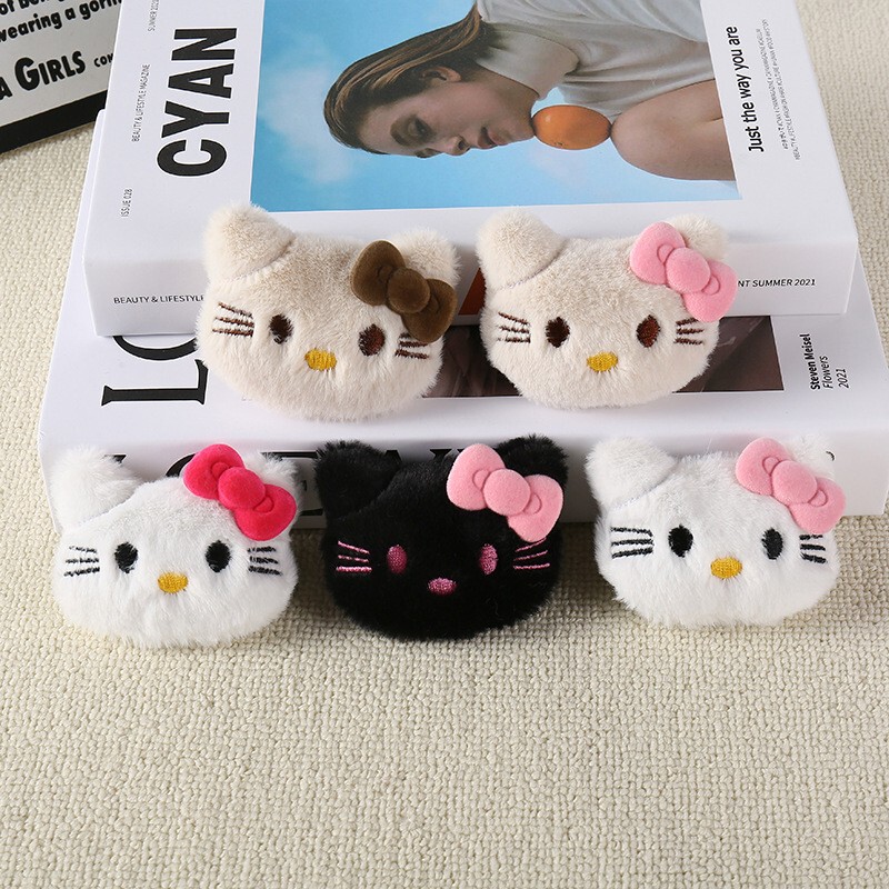 Cartoon Plush KT Cat Accessories DIY Doll Cat Head Brooch Pendant Clothes Bag Scarf Accessories Accessories