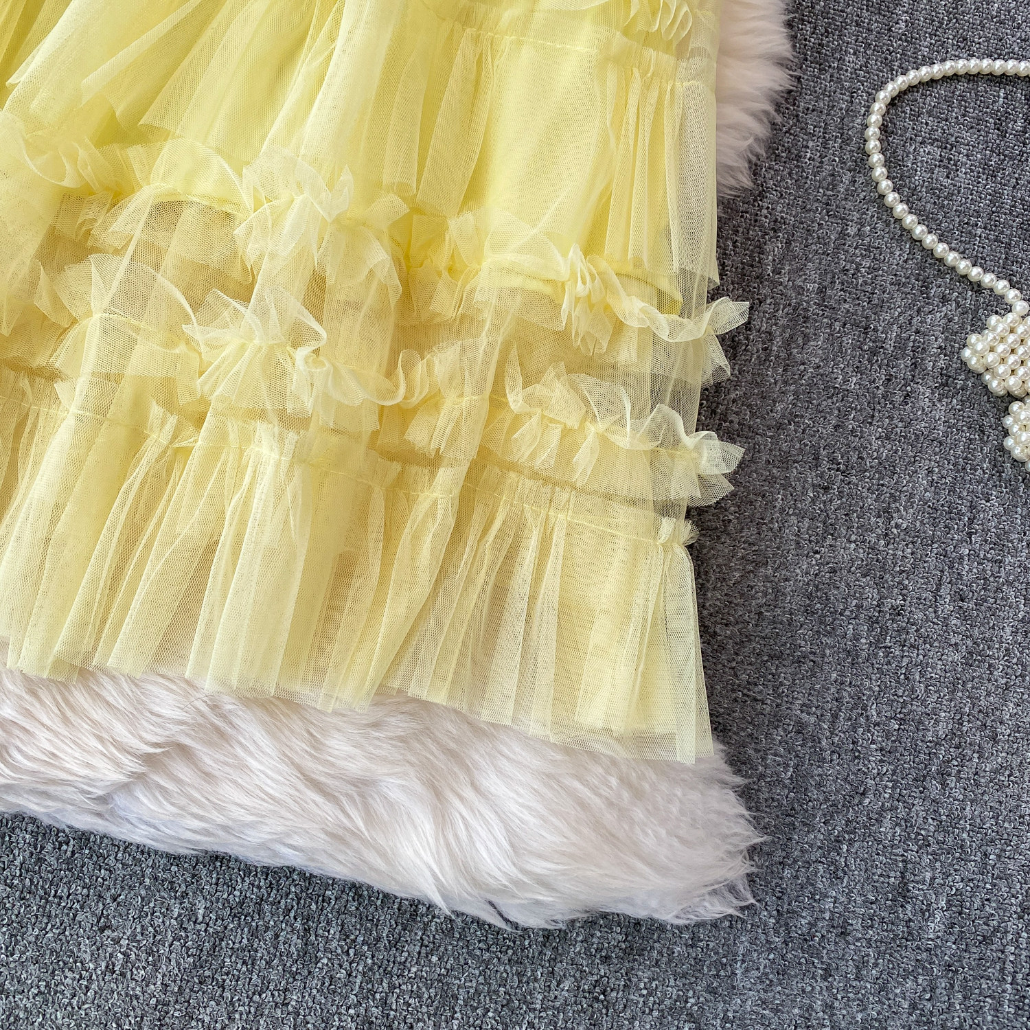 Ethereal Cake Skirt For Women Sweet Bow Mesh Puffy Ruffle Skirt Youthful And Gentle Style New_ecoleips.com