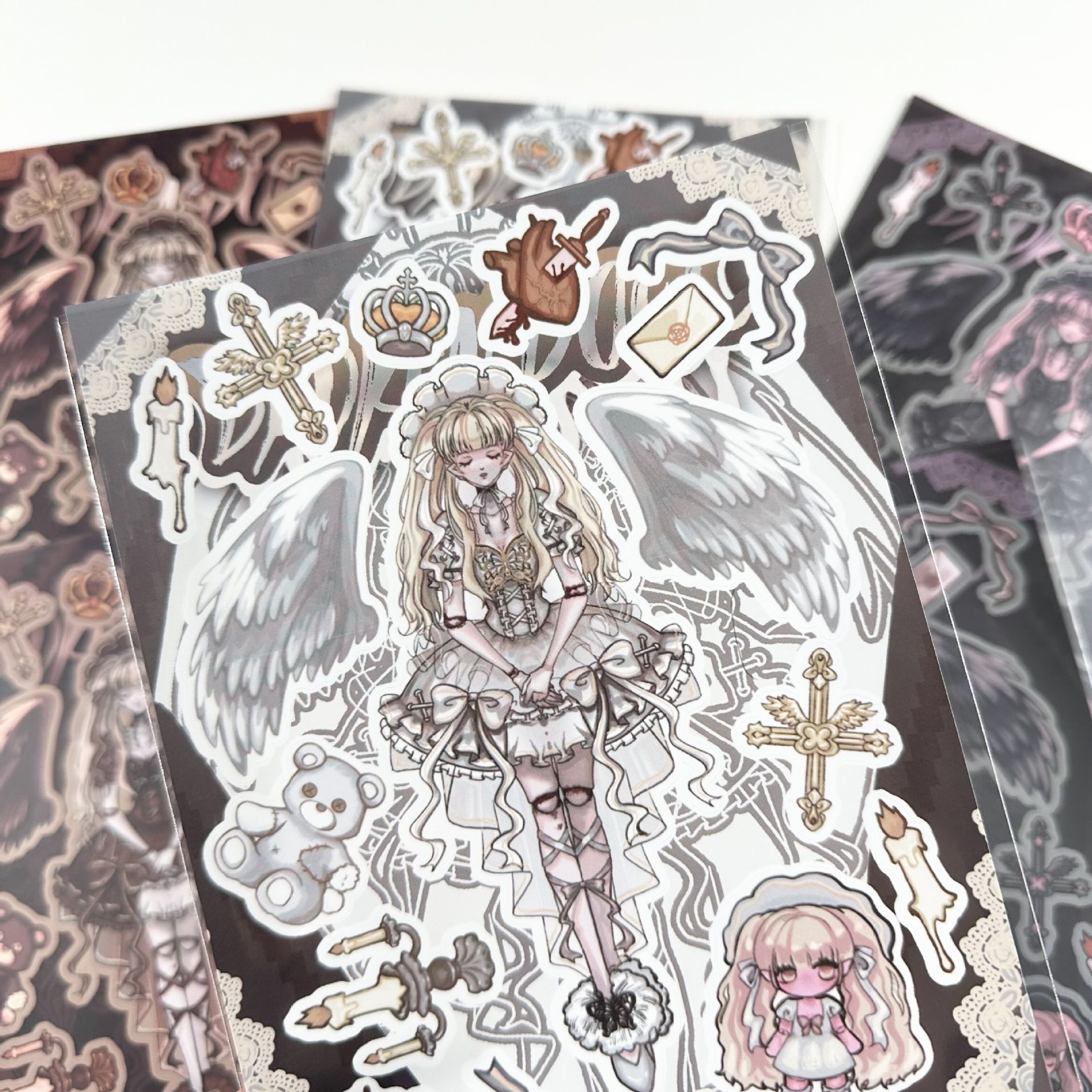 Coisini Original Dark Style Angel Doll Character Stickers Korean Sweet Girl Goka Journal Stickers display picture 1