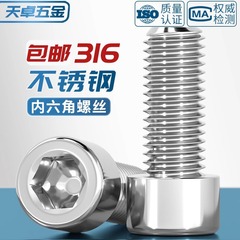 316ステンレス滑らかな円柱の頭の六角のねじのコップの光の頭はローラーのねじがありません。