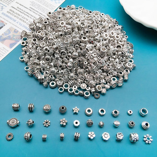 Bead Accessories DIY Necklace Bracelet Jewelry Accessories Material Loose Beads New Product Separated Beads Beads Ancient Silver Cross-Border Wholesale