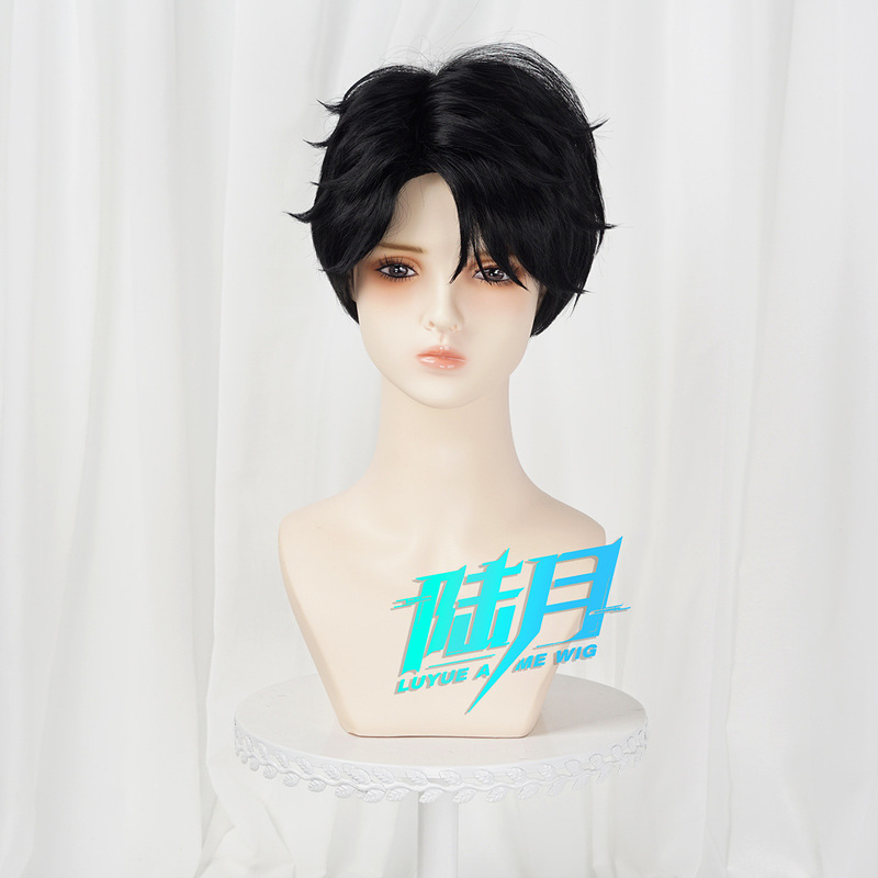 【陆月】Skpop猎魔女团 沙加男孩 Jinu秦宇cos假发 黑色|undefined