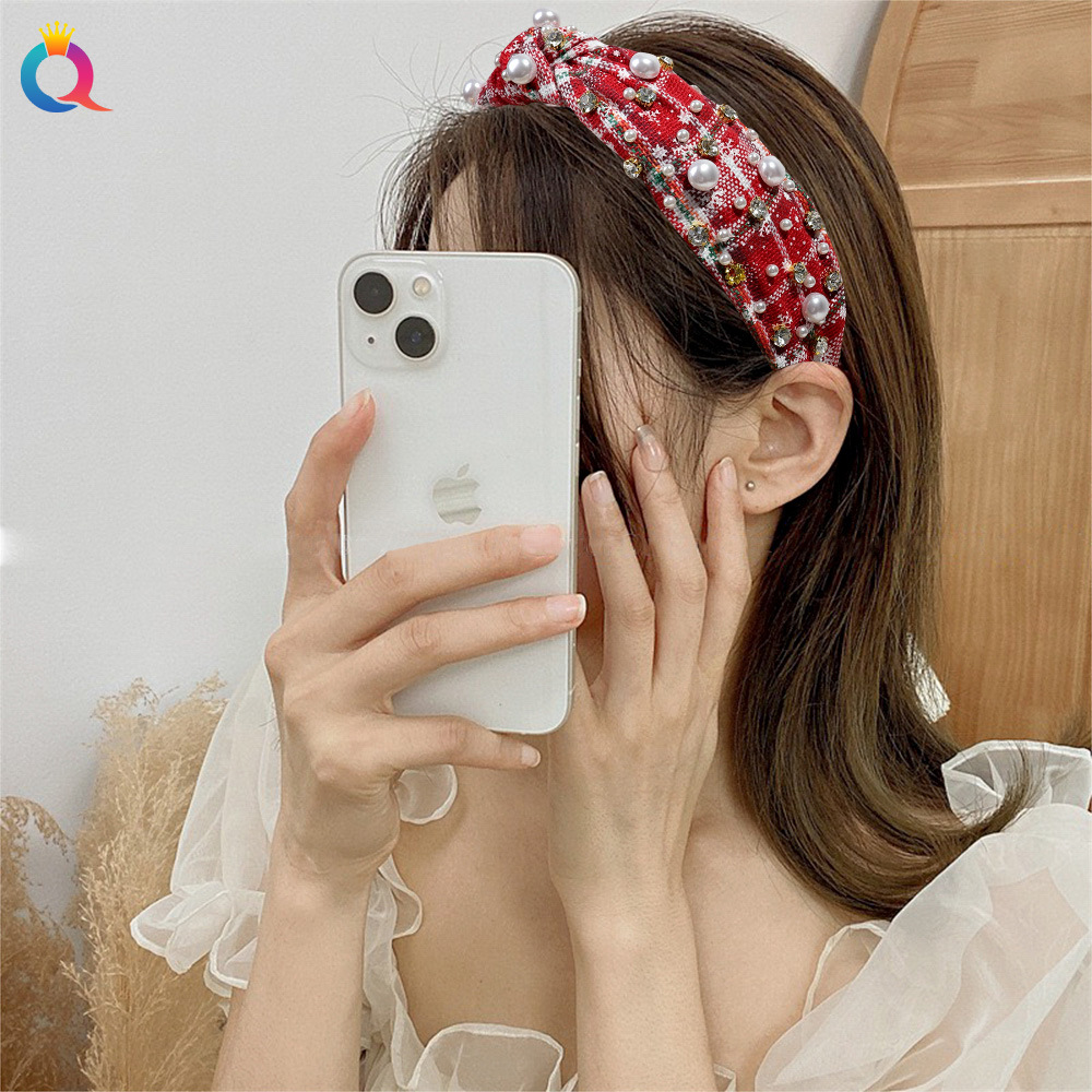 Weihnachts-haarreif Mit Strass Und Perlen Für Damen_voghion.com