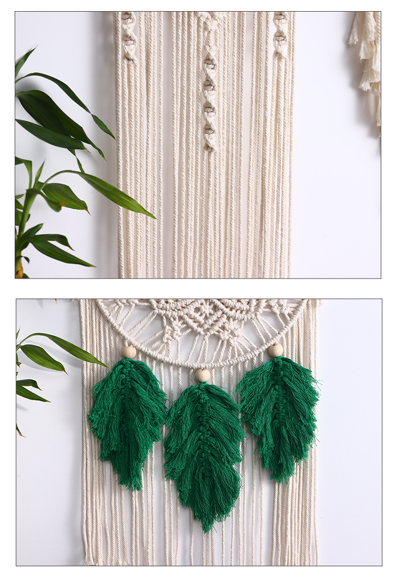 Décontractée Style Ethnique Feuille Couleur Unie Coton Tapisserie Art Mural display picture 2