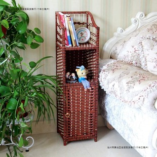 Narrow Cabinet Bedside Rattan Sandwich Simple Creative Storage Cabinet Storage Cabinet Sofa Corner Storage Rack Corner Cabinet