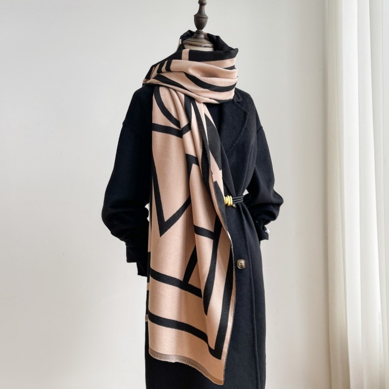 Herbst und winter neue geometrische ich mitation kaschmir weibliche internet celebrity Koreanische version warmen schal, vielseitig schal,_voghion.com