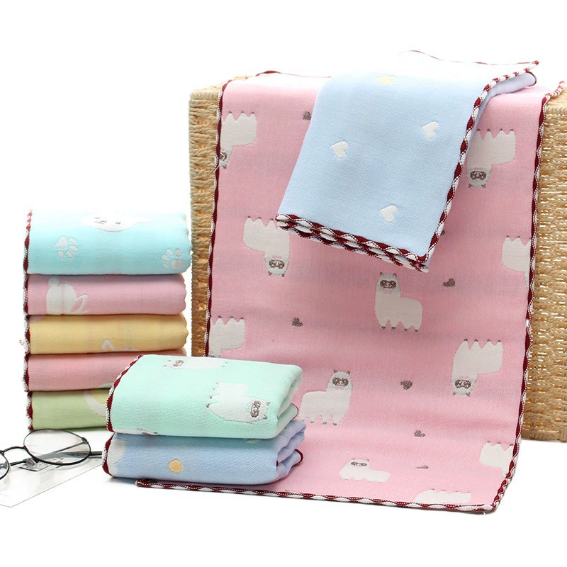 Оптовая Продажа с фабрики шестислойное хлопковое Марлевое детское полотенце 25*50 мягкое Впитывающее детское полотенце для мытья лица в детском саду