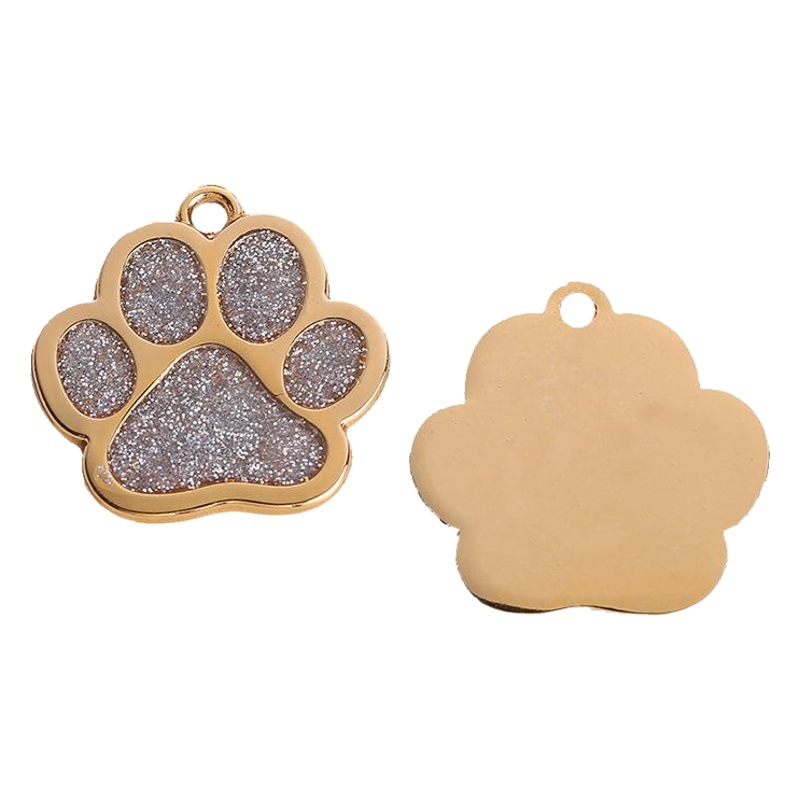 Europeo y americano transfronterizo Palma impresión metal goteo llavero adornos PET etiqueta grabado anti-perdido placa de identificación en stock