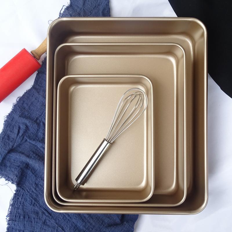 批發古早蛋糕模具不粘長方形烤盤雪花酥牛軋糖瑞士月餅卷模具家用