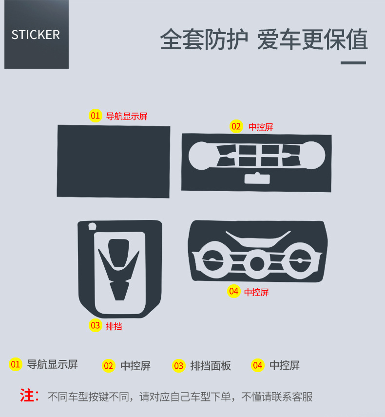 Suitable for 19-24 Subaru Forester Interior Protective Film Navigation Screen Central Control Gear Tpu Transparent-Tpu