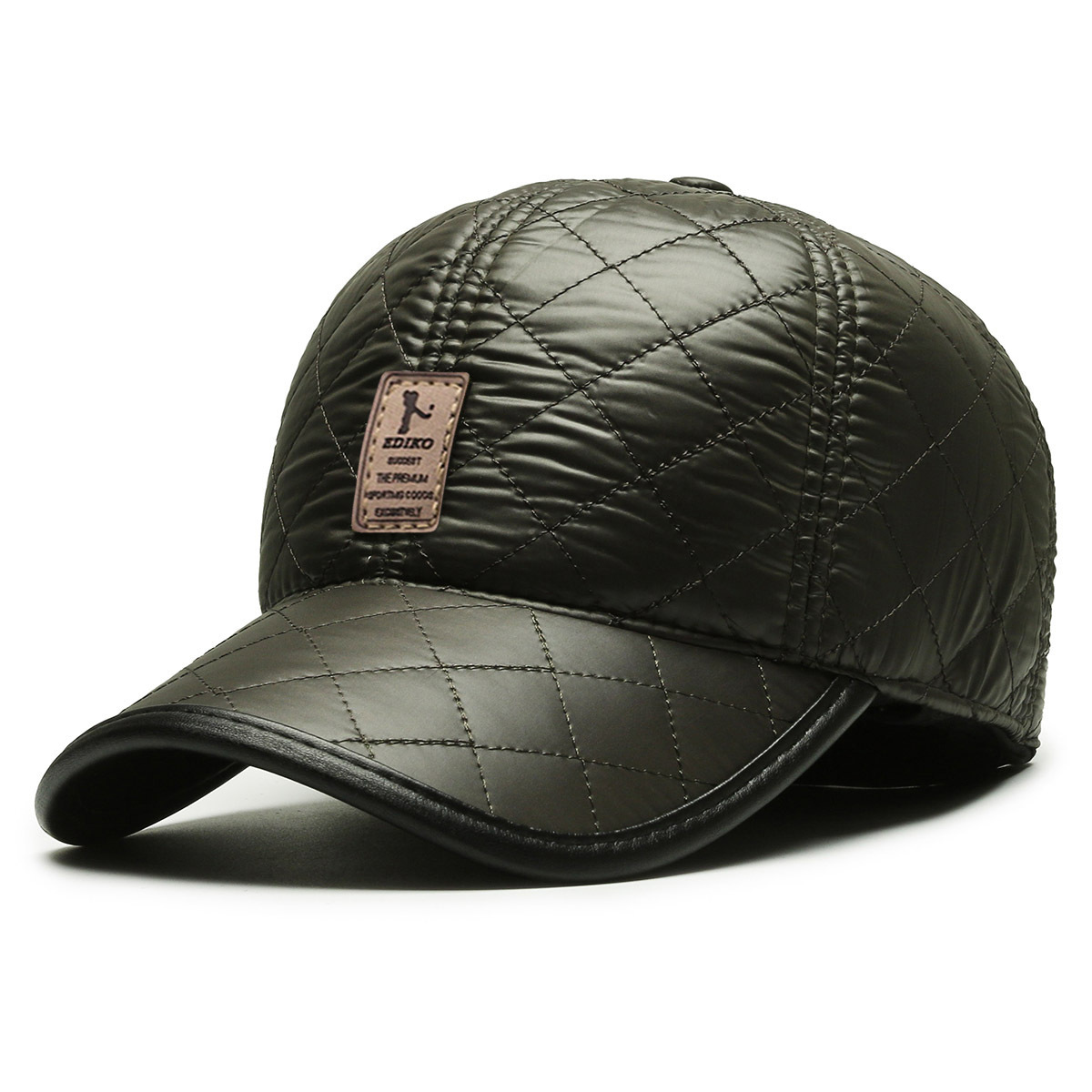 Pu ganar sombrero de los hombres nuevos de mediana edad y ancianos casual cálido orejeras engrosada gorra de pico gorra de béisbol casual al aire libre