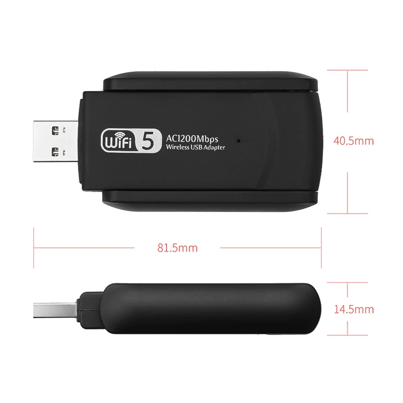 Сетевой адаптер 1200 м, беспроводная сетевая карта, приемник Wi-Fi, USB 3.0, двойная антенна, гигабитная дву- частотная беспроводная сеть