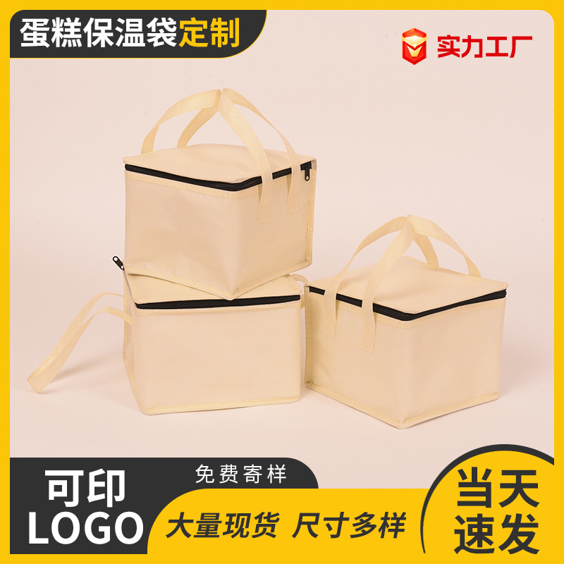 Birthday Cake Insulation Bag for Takeout Special Aluminum Foil Satchel Non-Woven Insulation Bag Large Capacity Insulation Bag Wholesale