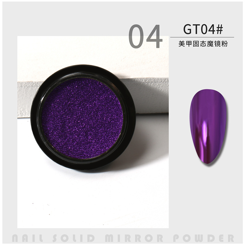 Suministro transfronterizo de uñas espejo mágico sólido en polvo sombra de ojos panqueque espejo sólido harina polvo de oro de titanio 2020 popular en línea