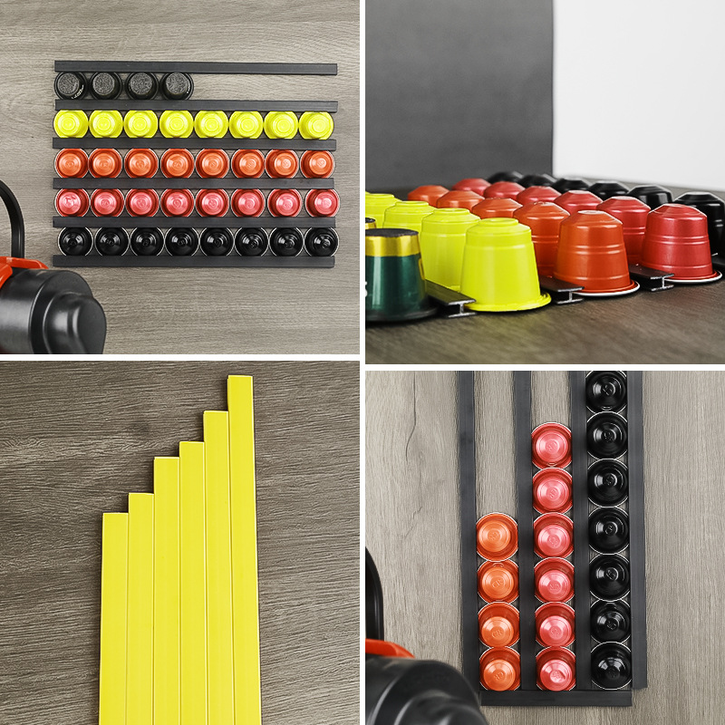 Para Nestle Nespresso rack de almacenamiento etiqueta magnética de doble uso ahorro de espacio montado en la pared rack de almacenamiento de café sin perforar