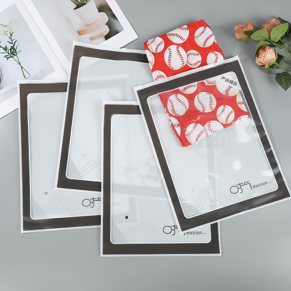 Bolsa con cremallera de ropa Bolsa con cremallera de crisantemo pequeño Bolsa de embalaje de camiseta Bolsa de ropa interior Bolsa de ropa PE esmerilada pequeña bolsa ziplock