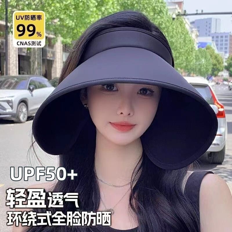 Wrap-Around Enlarged Brim Sun Protection Empty Top Hat for Women Summer Outdoor Anti-Uv Sun Hat Foldableable Sun Hat Wrap-Around Enlarged Brim Sun Protection Empty Top Hat for Women Summer Outdoor Anti-Uv Sun Hat Foldableable Sun Hat
