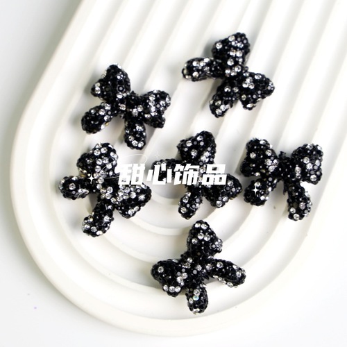 Full diamond bow full of stars streamer bow clay diy pendant mobile phone chain bag chain jewelry accessories beads