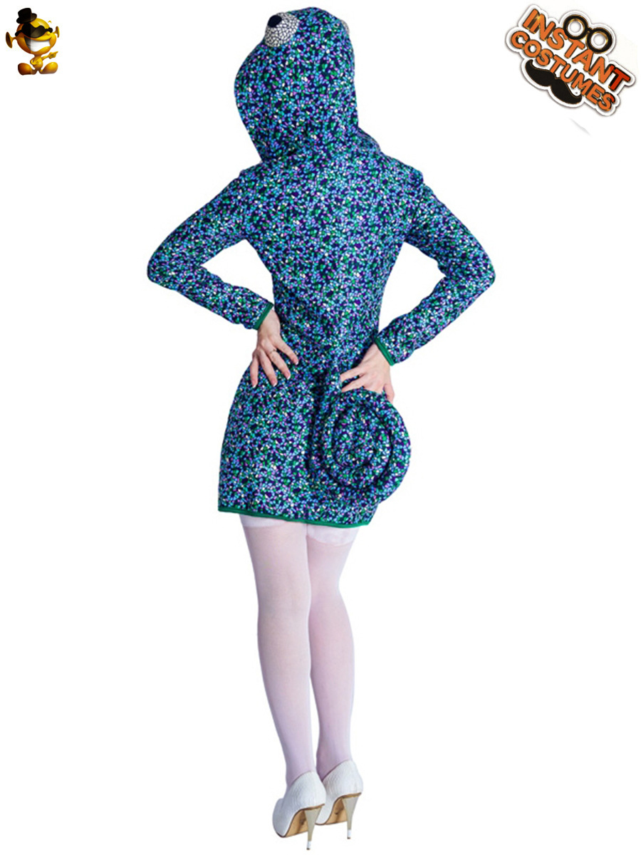 Adulto de las mujeres grandes divertido Camaleón de una sola pieza pijamas fiesta traje divertido animal Cosplay traje ropa image 5