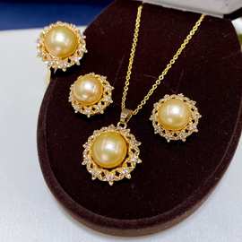 2025年新款淡水珍珠套装女原创小众简约时尚优雅百搭三件套饰品