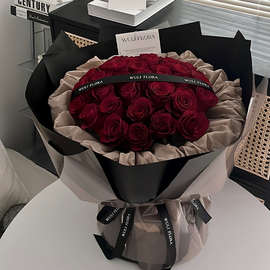 红玫瑰花束送女友生日订婚鲜花速递成都北京上海广州同城配送