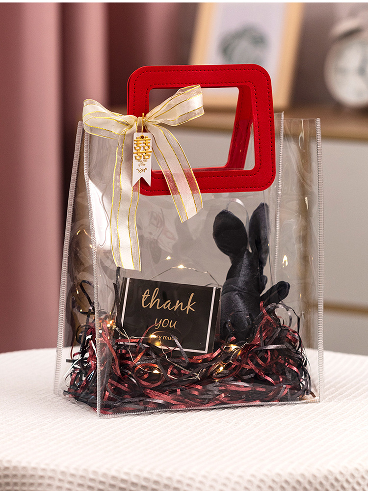 In-stock transparent PVC gift handbags, ins laser gifts, souvenirs, wedding candies, packaging bags with LOGO design pic 15