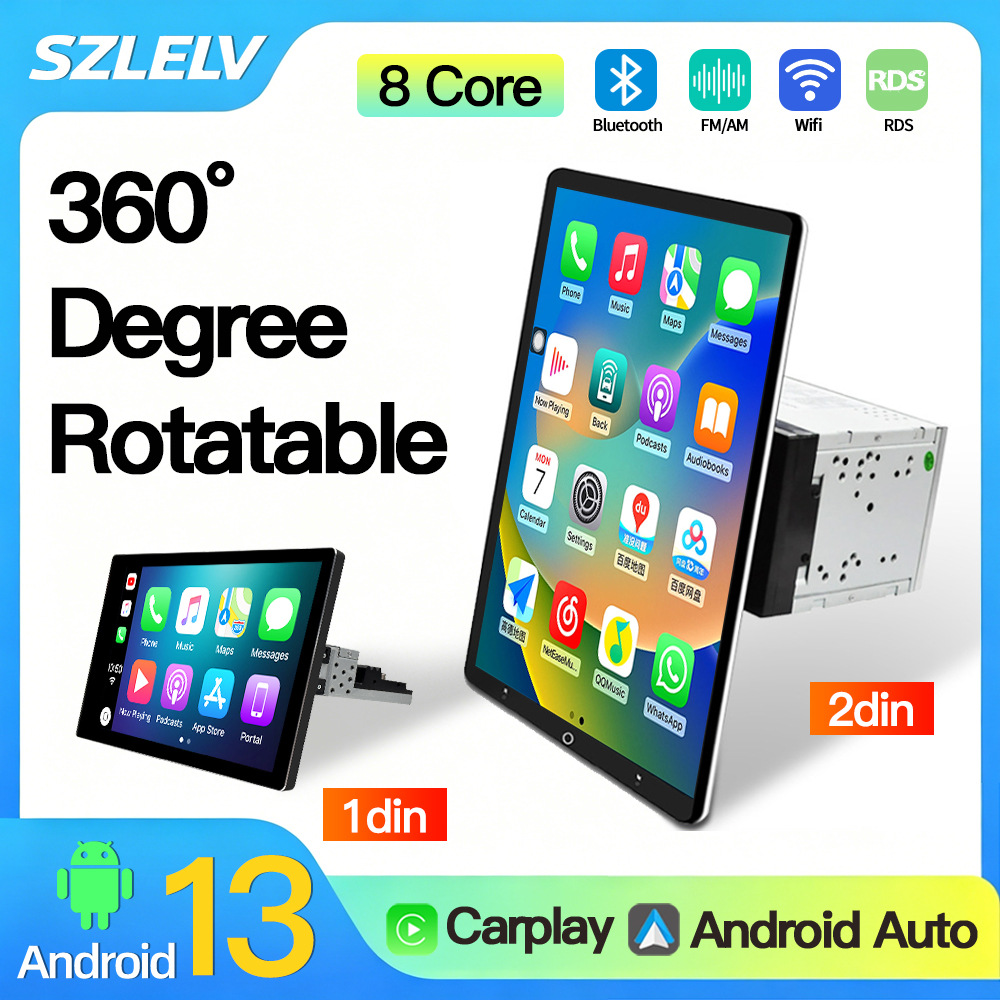 13inch Single Spindle/Dual Spindle 360-Degree Rotating Machine with Head-Shaking Function, Vehicle-Mounted Android Touchscreen Central Control Navigation, Reversing Image