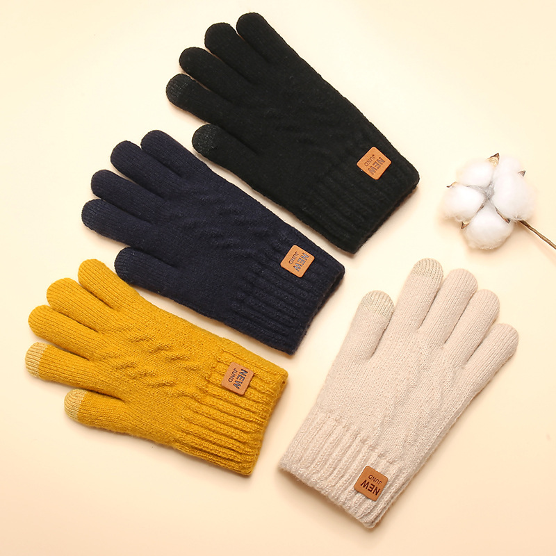 Gants tricotés de Noël pour femme - Cadeau d'hiver - Double couche - Épais - Résistant au froid - Chaud - Cyclisme - Gants pour écran tactile - Pour homme
_voghion.com