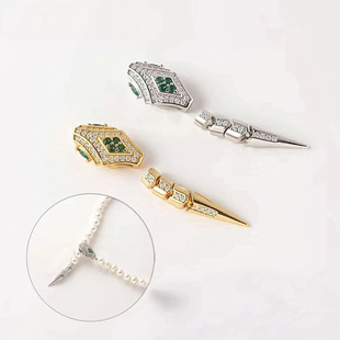 Year of the Snake Pearl Necklace Buckle Snake-Shaped Bag Clip Buckle Buckle Adjustable Universal Buckle Hand-Finished Buckle Sweater Chain DIY