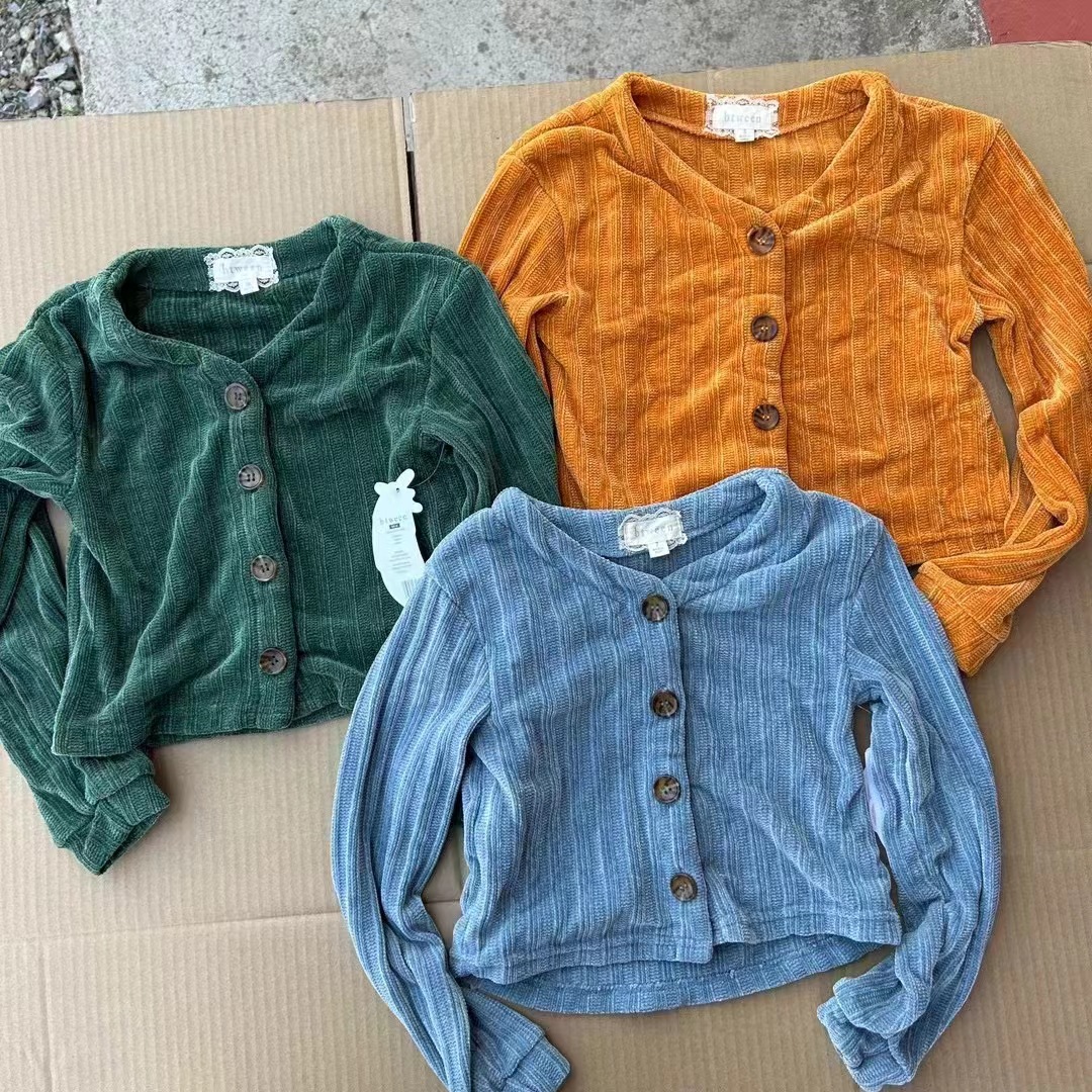 24 nuevos abrigos de niños de otoño de marca europea y americana abrigos de niñas de dos piezas