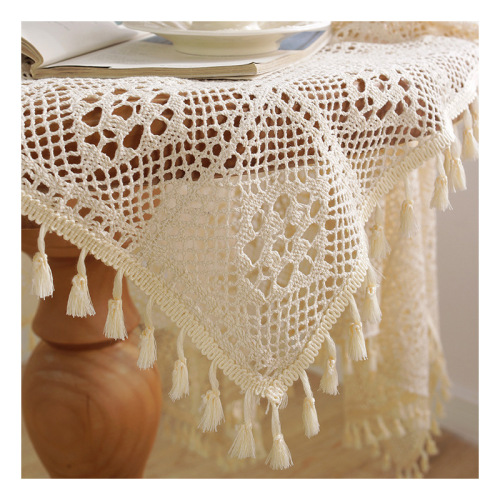American pastoral crochet cover tablecloth woven tablecloth hollow tablecloth tablecloth piano towel photography prop tablecloth