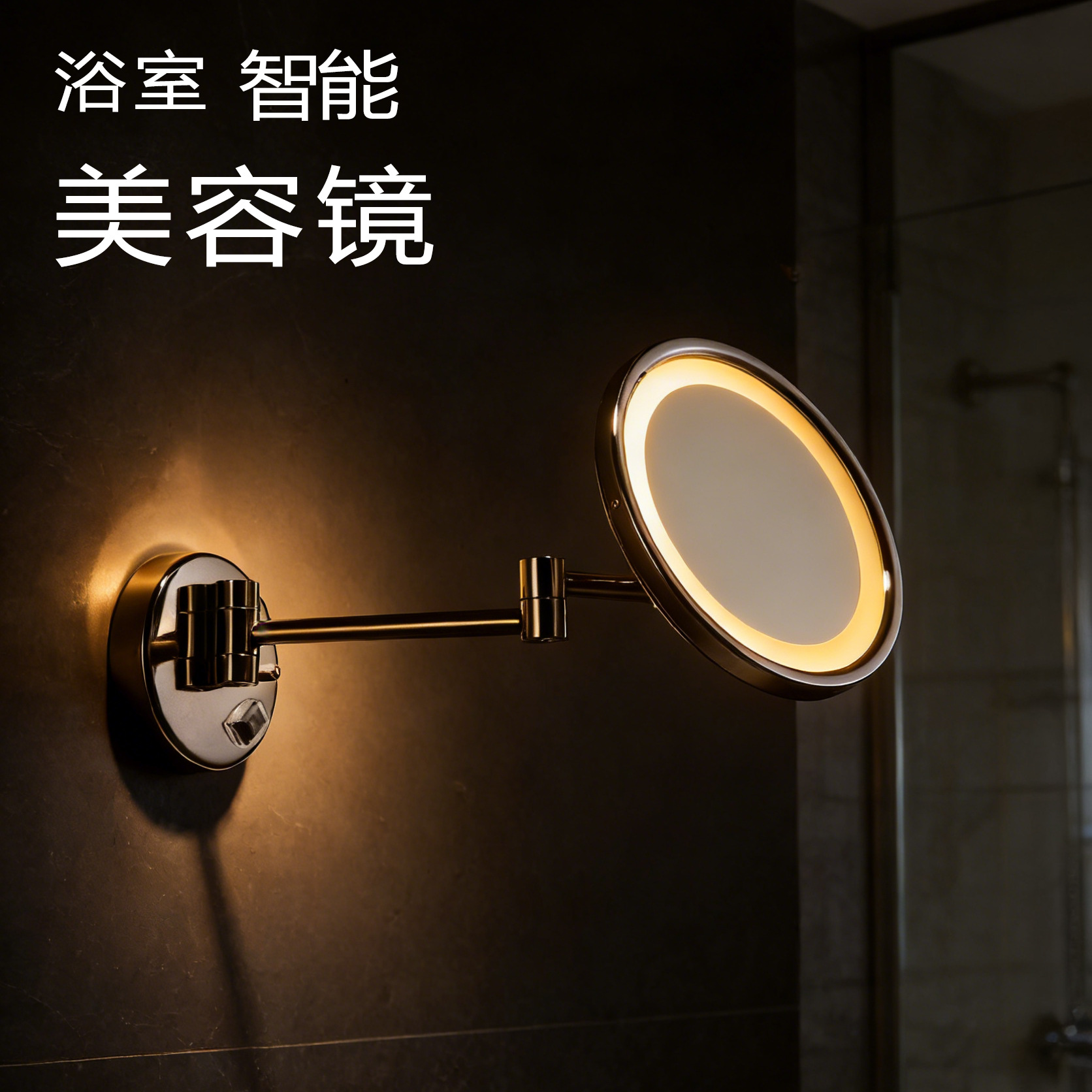 Wholesale Wall-Mounted Folding Magnifying Single-Sided Led Smart Touch Lighted Mirror for Hotel Rooms