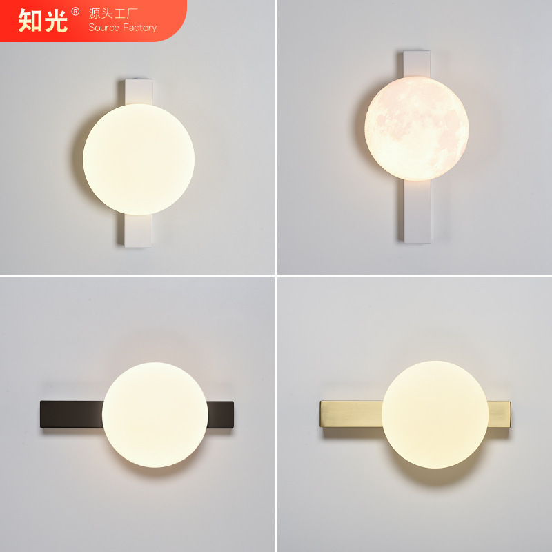 wall lamp moon wall lamp bedroom moon lamp atmosphere decorative background creative bedside lamp night light sleep night