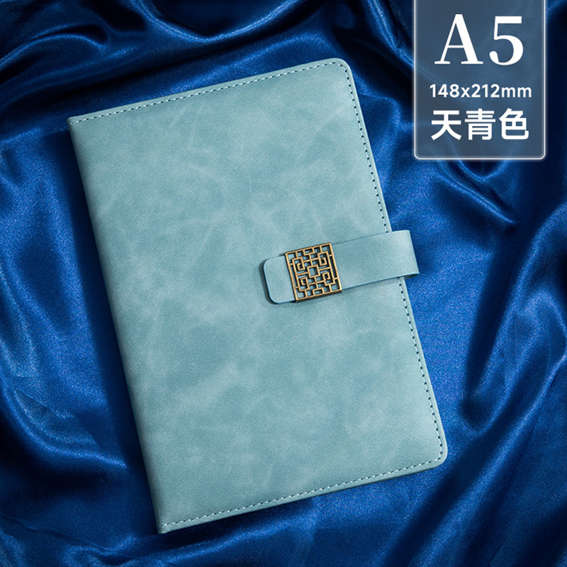 Caja de regalo de cuaderno de negocios logotipo de ventana floral de la marea nacional engrosado cuaderno de notas de reunión de oficina simple diario