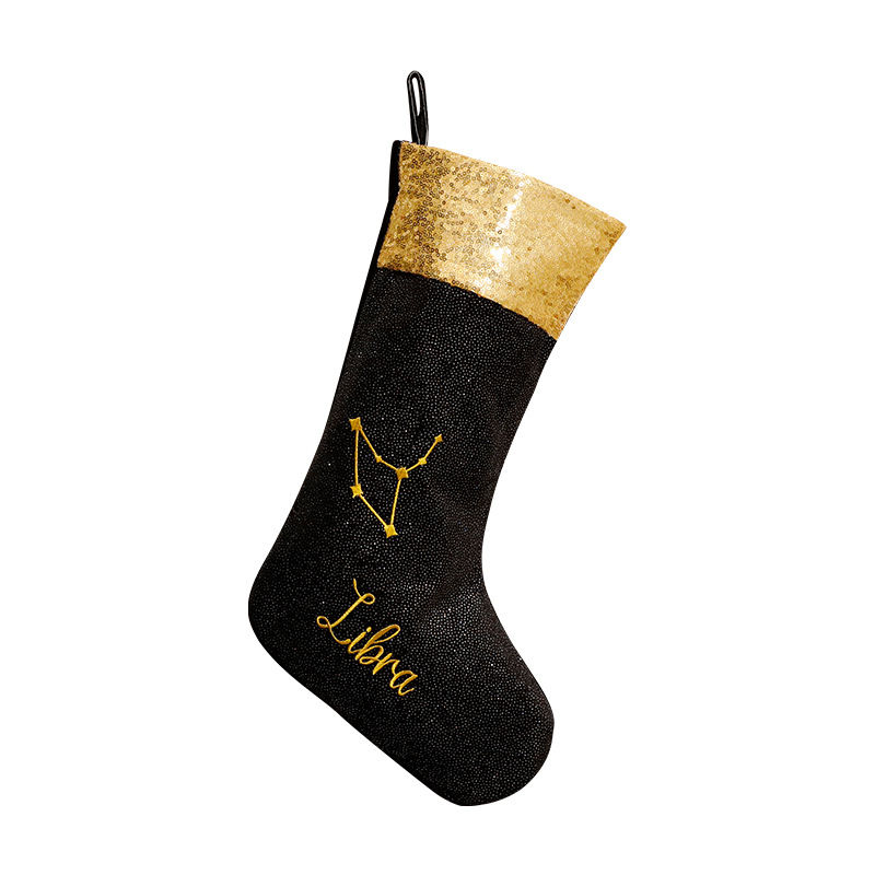 Nuevas decoraciones navideñas negras doce constelaciones navideñas calcetines navideñas decoraciones navideñas al por mayor