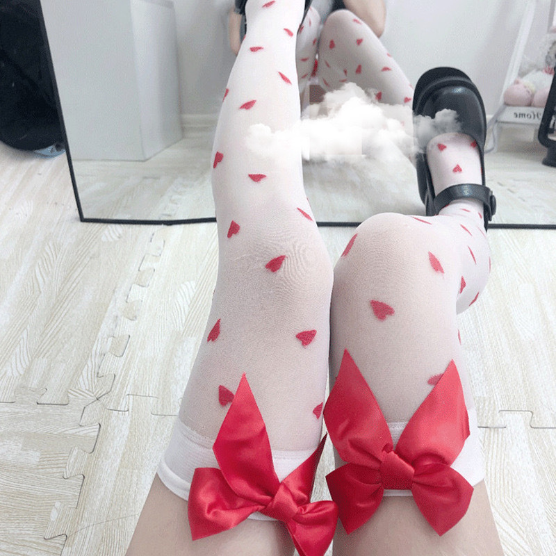 Knee socks with bow