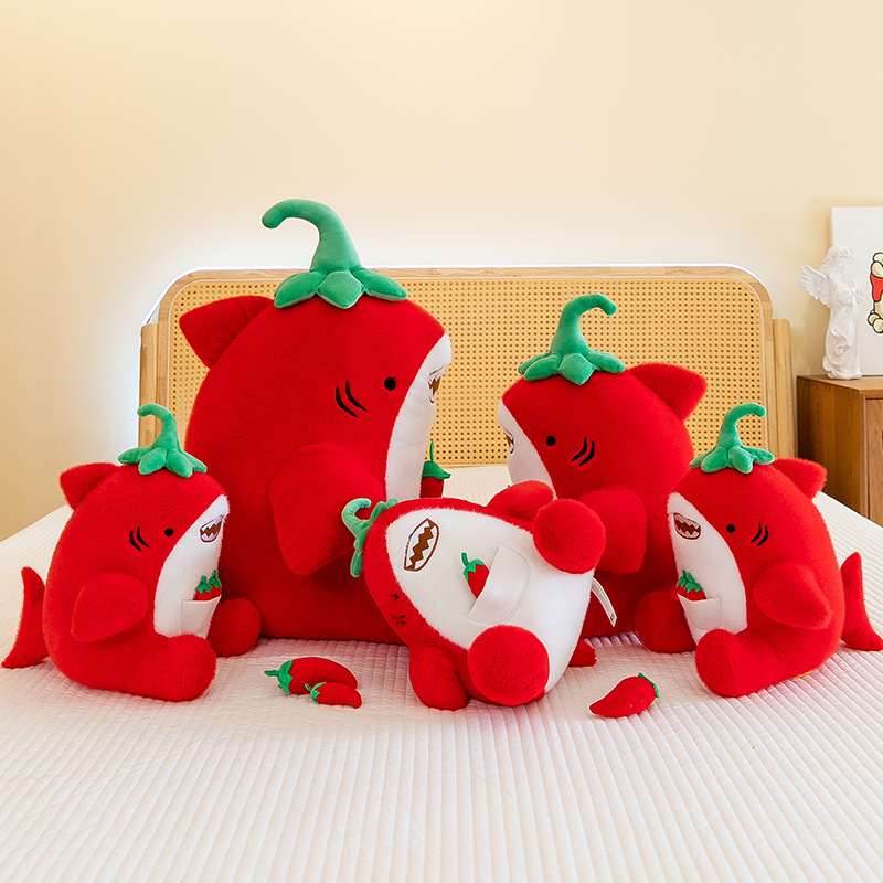 Creative Shark Pepper Plush Toy Children's Comfort Doll Catch Doll Machine Doll Office Pillow Activity Gift