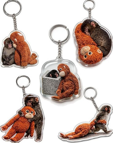 2D Flat Acrylic Protect Punch The Monkey Orangutan Pendant