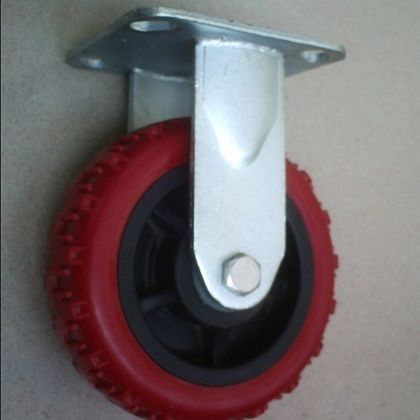 6寸重型定向脚轮 黑芯红皮PVC定向脚轮 定向脚轮销售供应