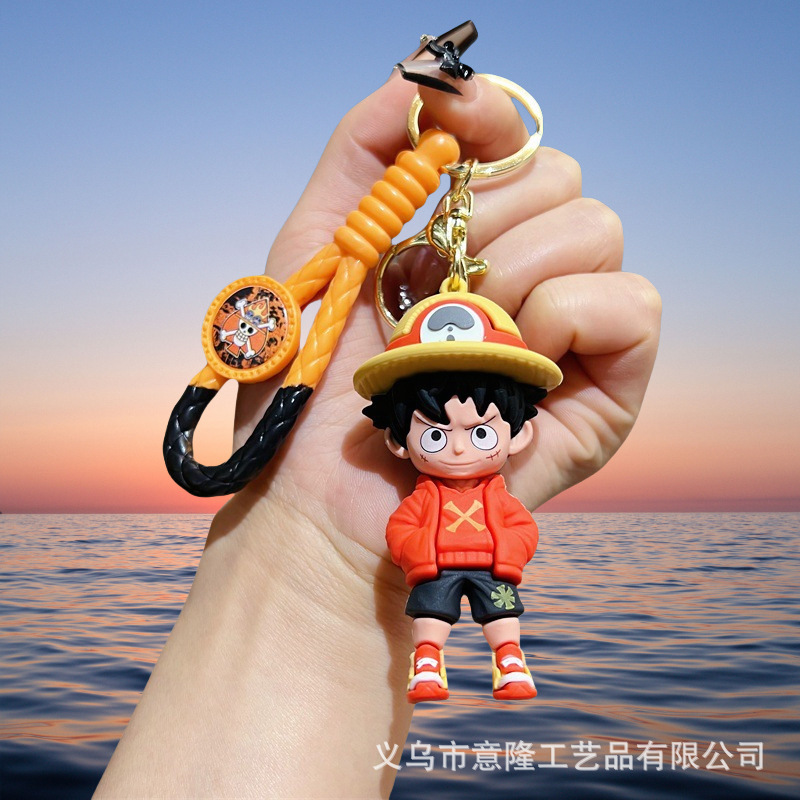新アニメーション漫画ワンピース立体レザーロープシリーズキーホルダーペンダント PVC ソフト接着剤カーバッグペンダント|undefined