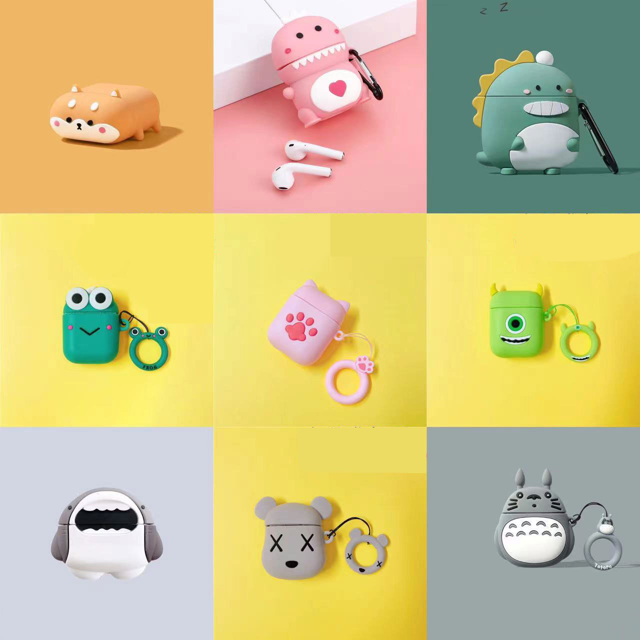 AirPods 3 Creative Cartoon Wireless Bluetooth Earphone Case for Apple 2nd Generation, Silicone Anti-Slip Soft Shell