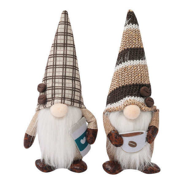 Qiaoding Christmas decoration standing plaid knitted hat faceless…