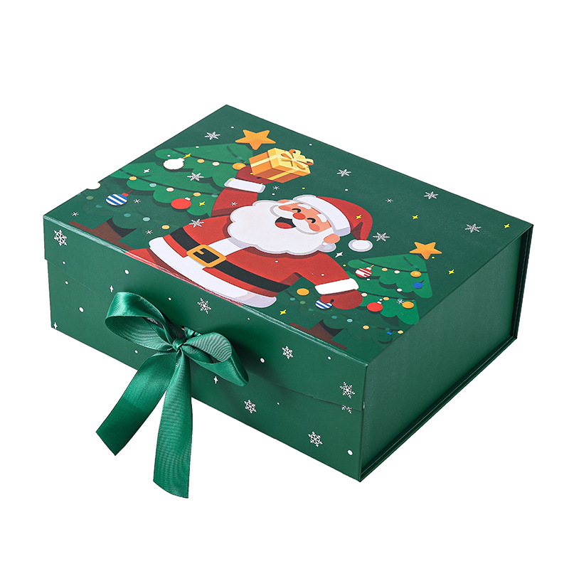 Caja de regalo de Navidad explosiva de Amazon Caja de embalaje de regalo de Navidad Caja de regalo de succión magnética de lazo de una pieza al por mayor